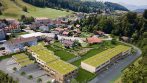 Concours_architecte-paysagiste_logments_La_Roche_Fribourg_Rivieira_Vaudoise_Alpes_lac Léman_best_view_construction_parc_urbain_Aire_de_jeux_3_prix_arbres_piscine_parking_grilles_gazon_bâtiment_lands&urban_architecture_meilleur_architecte_Architecture_durable_écologie_développement_durable_Commune